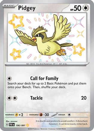 Pidgey (196/091) [Écarlate et Violet : Destins Paldéens] 