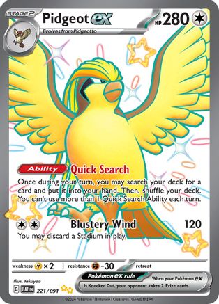 Pidgeot ex (221/091) [Écarlate et Violet : Destins Paldéens] 