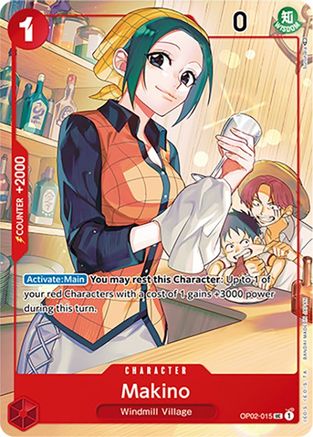 Makino (Japanese 1st Anniversary Set) (OP02-015) - One Piece Promotion Cards