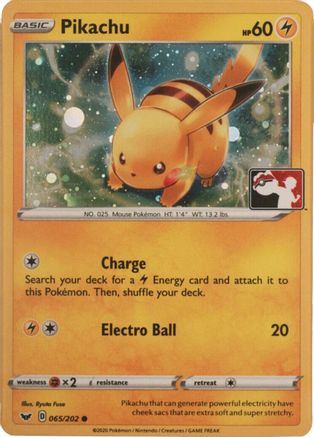 Pikachu - 065/202 (Cosmos Holo) 65 - [League & Championship Cards] Holofoil