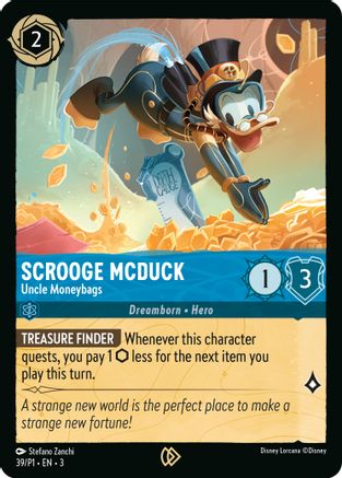 Scrooge McDuck - Uncle Moneybags (39) Cold Foil - Disney Lorcana Promo Cards