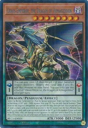 Empereur du Chaos, le Dragon d'Armageddon (Argent) [BLC1-EN026] Ultra Rare 