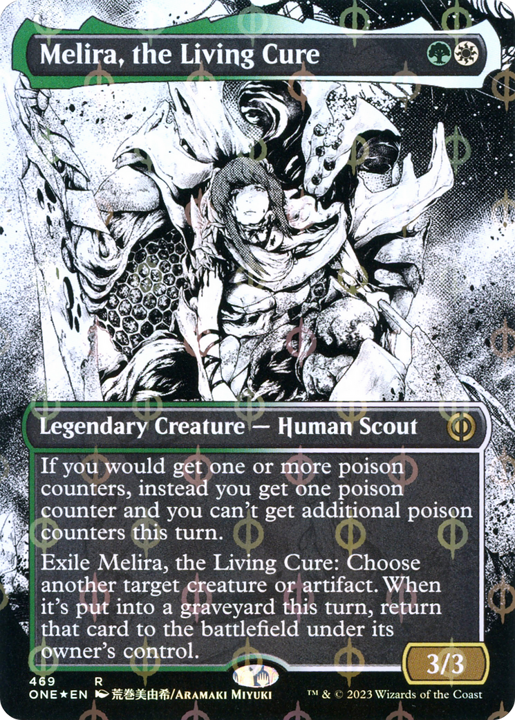 Melira, the Living Cure (ONE-469) - [Phyrexia: All Will Be One]: (Showcase) (Borderless) Foil