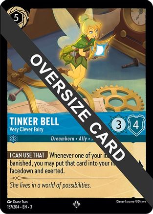 Tinker Bell - Very Clever Fairy (Oversized) (157/204) Cold Foil - Into the Inklands