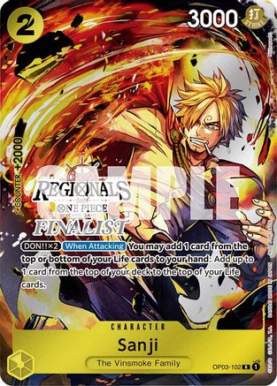 Sanji (Online Regional 2024) [Finalist] (OP03-102) - One Piece Promotion Cards