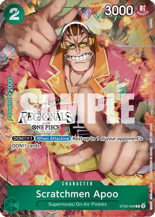 Scratchmen Apoo (Offline Regional 2024) [Participant] (ST02-008) - One Piece Promotion Cards