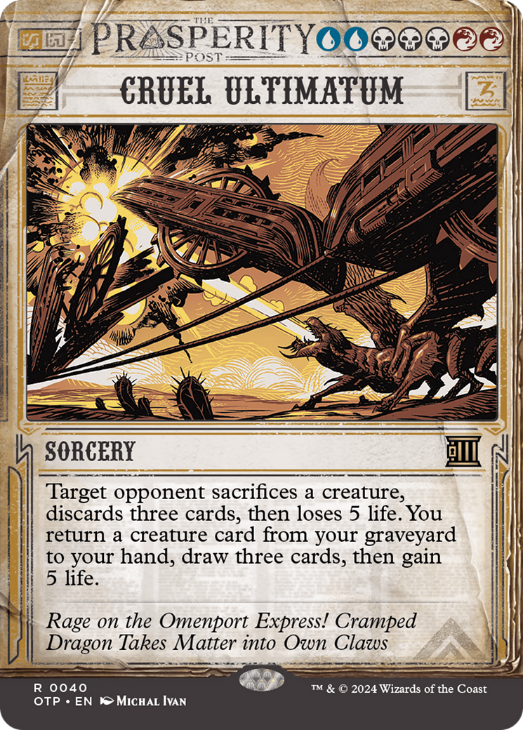 Cruel Ultimatum (OTP-040) - [Breaking News]: (Showcase) (Borderless) Foil