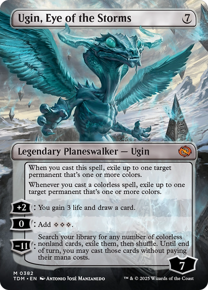 Ugin, Eye of the Storms (Borderless) (TDM-382) - [Tarkir: Dragonstorm] (Borderless) Foil