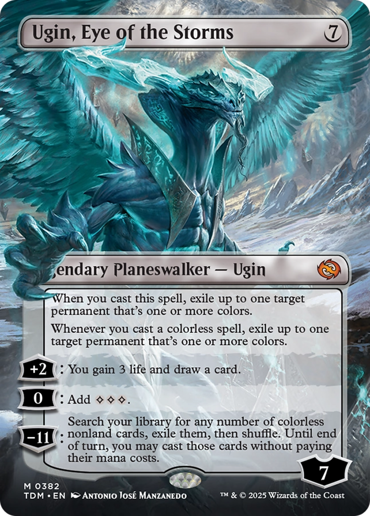 Ugin, Eye of the Storms (Borderless) (TDM-382) - [Tarkir: Dragonstorm] (Borderless) Foil