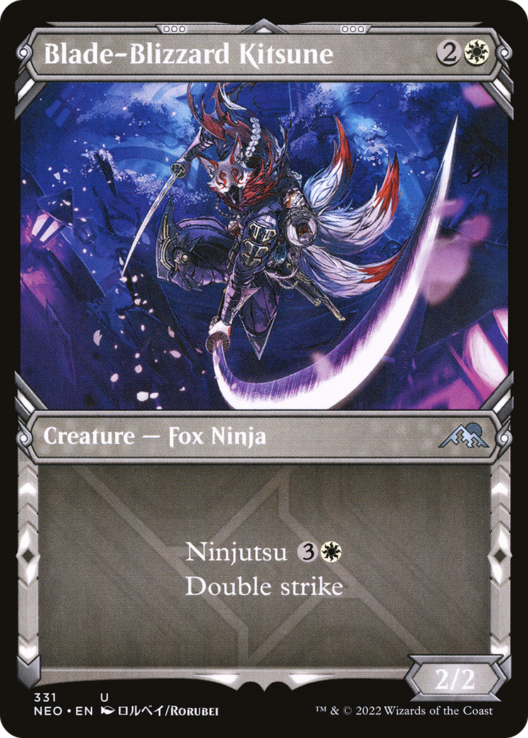 Blade-Blizzard Kitsune (NEO-331) - [Kamigawa: Neon Dynasty]: (Showcase)