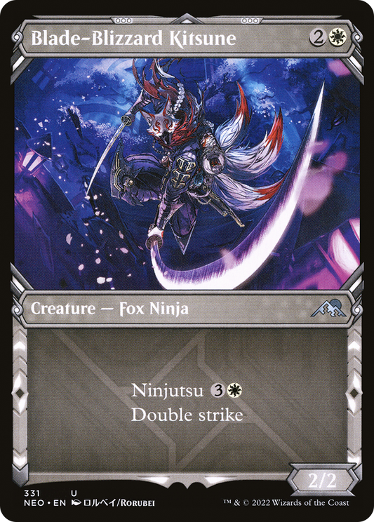 Blade-Blizzard Kitsune (NEO-331) - [Kamigawa: Neon Dynasty]: (Showcase) Foil