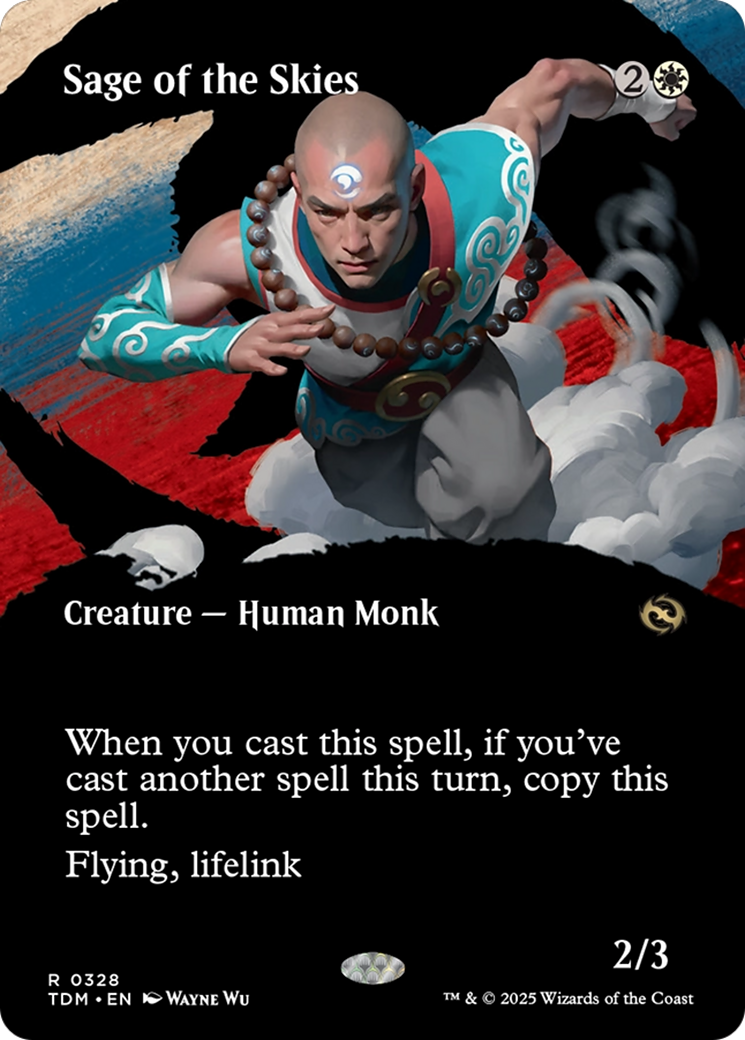 Sage of the Skies (Borderless) (TDM-328) - [Tarkir: Dragonstorm]: (Showcase) (Borderless) Foil