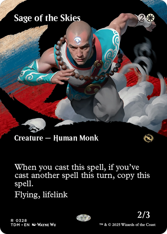 Sage of the Skies (Borderless) (TDM-328) - [Tarkir: Dragonstorm]: (Showcase) (Borderless) Foil