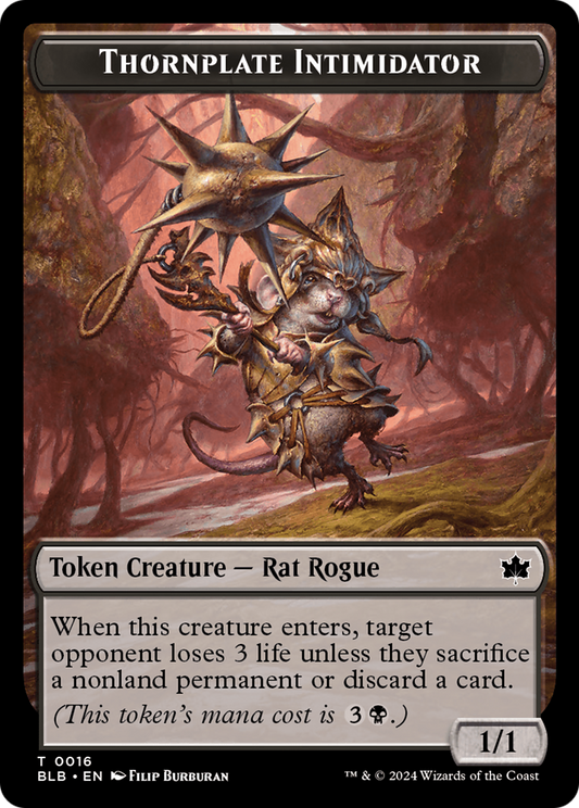 Intimidateur en plaques d'épines (TBLB-016) - [Bloomburrow Tokens] Foil 
