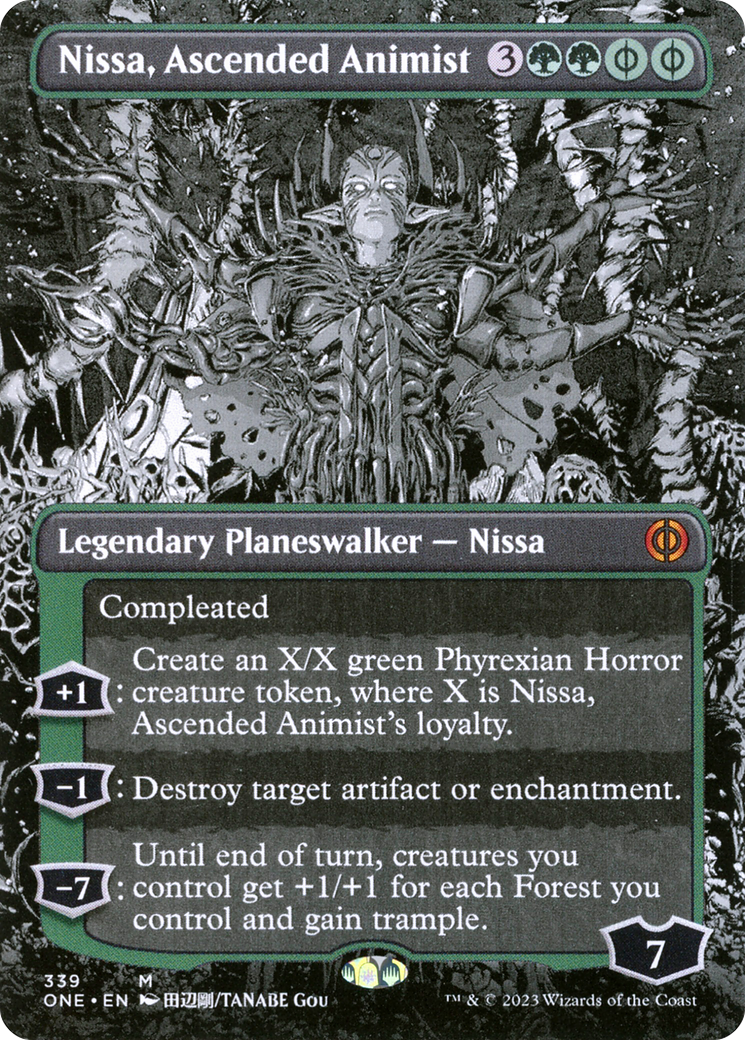 Nissa, Ascended Animist (ONE-339) - [Phyrexia: All Will Be One]: (Showcase) (Borderless)