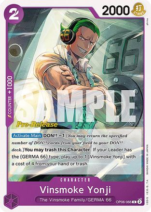 Vinsmoke Yonji [Wings of the Captain Pre-Release Cards]