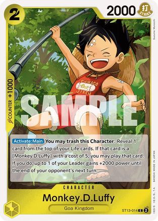 Monkey.D.Luffy (014) (ST13-014) - Ultra Deck : Les Trois Frères 