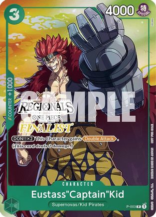 Eustass"Captain"Kid (Offline Regional 2024 Vol. 2) [Finalist] (P-003) - One Piece Promotion Cards