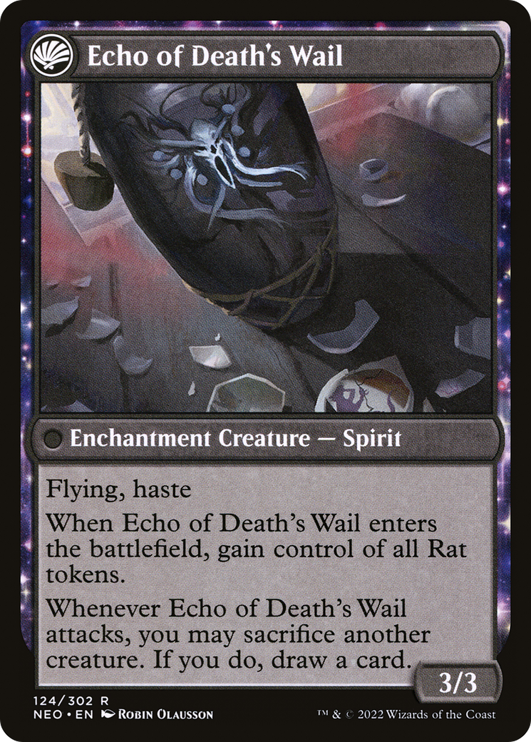 Tribute to Horobi // Echo of Death's Wail (NEO-124) - [Kamigawa: Neon Dynasty]: (fandfc, enchantment)