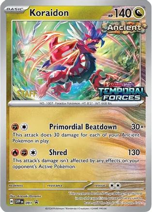 Koraidon - 091 (Prerelease) [Staff] 91 - [SV Scarlet & Violet Promo Cards] Holofoil