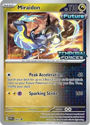 Miraidon - 092 (Prerelease) [Staff] 92 - [SV Scarlet & Violet Promo Cards] Holofoil