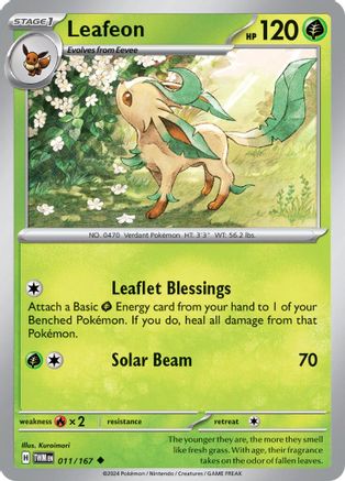 Leafeon 11/167 - SV06 Twilight Masquerade Holofoil inversé 