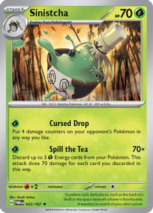 Sinistcha 22/167 - SV06 Twilight Masquerade Reverse Holofoil