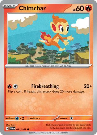 Chimchar 31/167 - SV06 Twilight Masquerade Holofoil inversé 