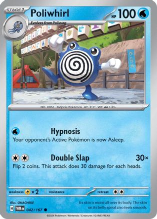 Poliwhirl 42/167 - SV06 Twilight Masquerade Holofoil inversé 