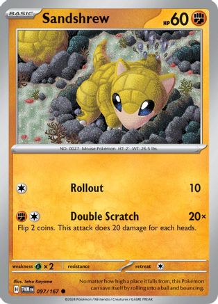 Sandshrew 97/167 - SV06 Twilight Masquerade Holofoil inversé 