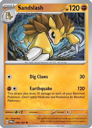 Sandslash 98/167 - SV06 Twilight Masquerade Holofoil inversé 