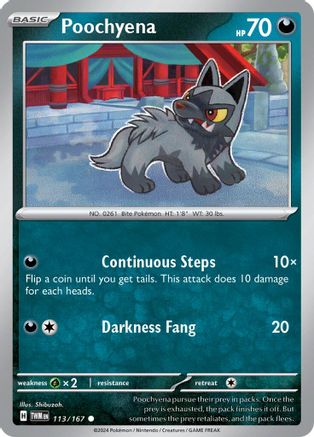 Poochyena 113/167 - SV06 Twilight Masquerade Holofoil inversé 