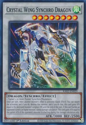 Crystal Wing Synchro Dragon (RA02-EN029) – 25e anniversaire Rarity Collection II 1ère édition 