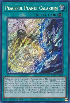 Peaceful Planet Calarium (Secret Rare) (RA02-EN074) – 25e anniversaire Rarity Collection II 1ère édition 