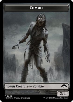 Zombie (Ripple Foil) // Insect (0027) Double-Sided Token (MH3-39 // 27) - [Modern Horizons 3] Foil