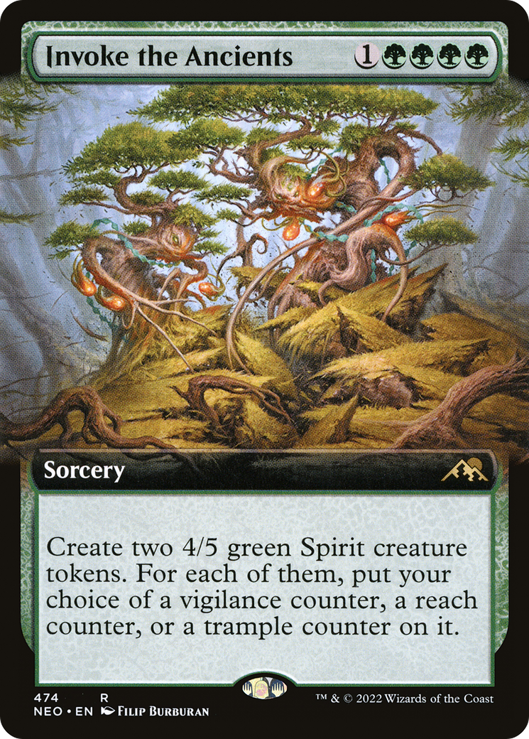 Invoke the Ancients (NEO-474) - [Kamigawa: Neon Dynasty]: (Extended Art)