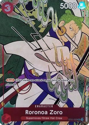 Roronoa Zoro (English Version 1st Anniversary Set) (OP01-025) - One Piece Promotion Cards