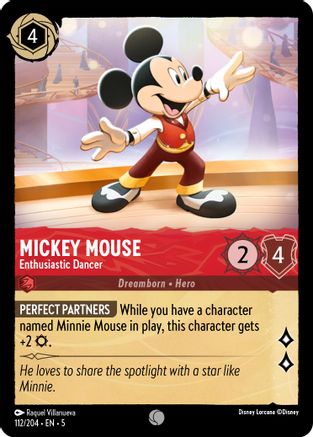 Mickey Mouse - Enthusiastic Dancer (112/204) Cold Foil - Shimmering Skies
