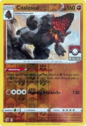 Coalossal - 107/192 (League Promo) 107 - [League & Championship Cards] Reverse Holofoil