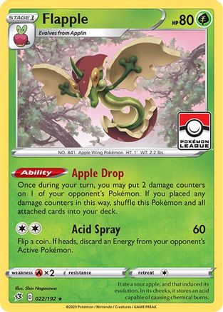 Flapple - 022/192 (League Promo) 22 - [League & Championship Cards] Reverse Holofoil