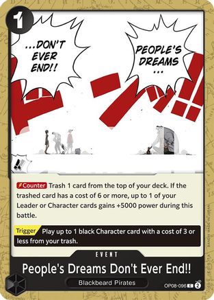 Les rêves des gens ne finissent jamais !! (OP08-096) - Deux légendes 