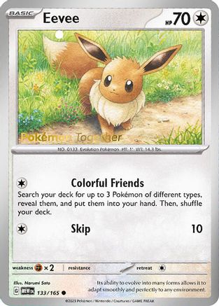 Eevee - 133/165 (Pokemon Together) 133 - [Miscellaneous Cards & Products]