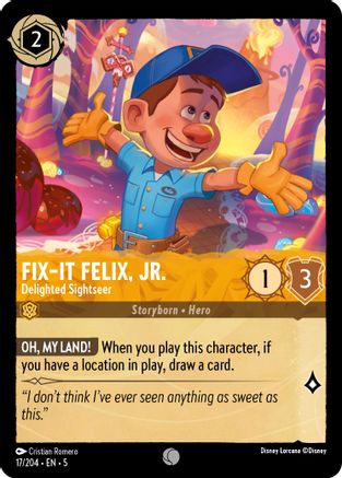 Fix-It Felix, Jr. - Delighted Sightseer (17/204) Cold Foil - Shimmering Skies