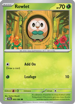 Rowlet 3/064 - [SV Shrouded Fable] Reverse Holofoil