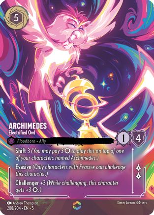 Archimedes - Electrified Owl (Enchanted) (208/204) Holofoil - Shimmering Skies