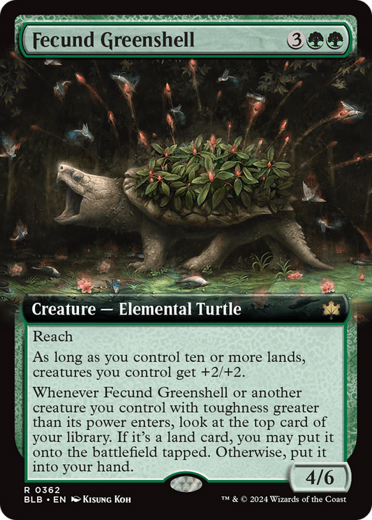 Fecund Greenshell (BLB-362) - [Bloomburrow]: (Extended Art) Foil