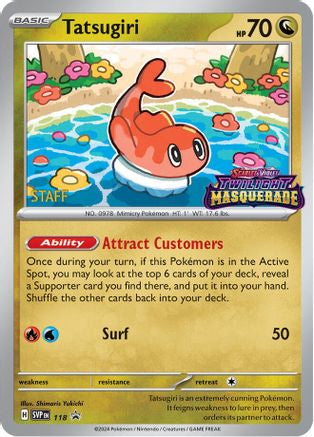 Tatsugiri - 118 (Prerelease) [Staff] 118 - [SV Scarlet & Violet Promo Cards] Holofoil