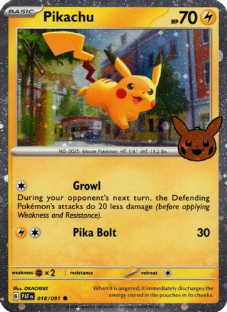 Pikachu - 018/091 (Cosmos Holo) 18 - [Trick or Trade BOOster Bundle 2024] Holofoil