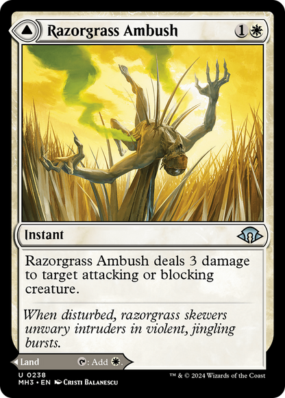 Razorgrass Ambush // Razorgrass Field (MH3-238) - [Modern Horizons 3] Foil