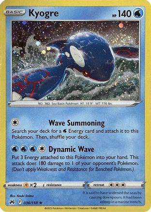 Kyogre - 036/159 (Pixel Holo) 36 - [Miscellaneous Cards & Products] Holofoil